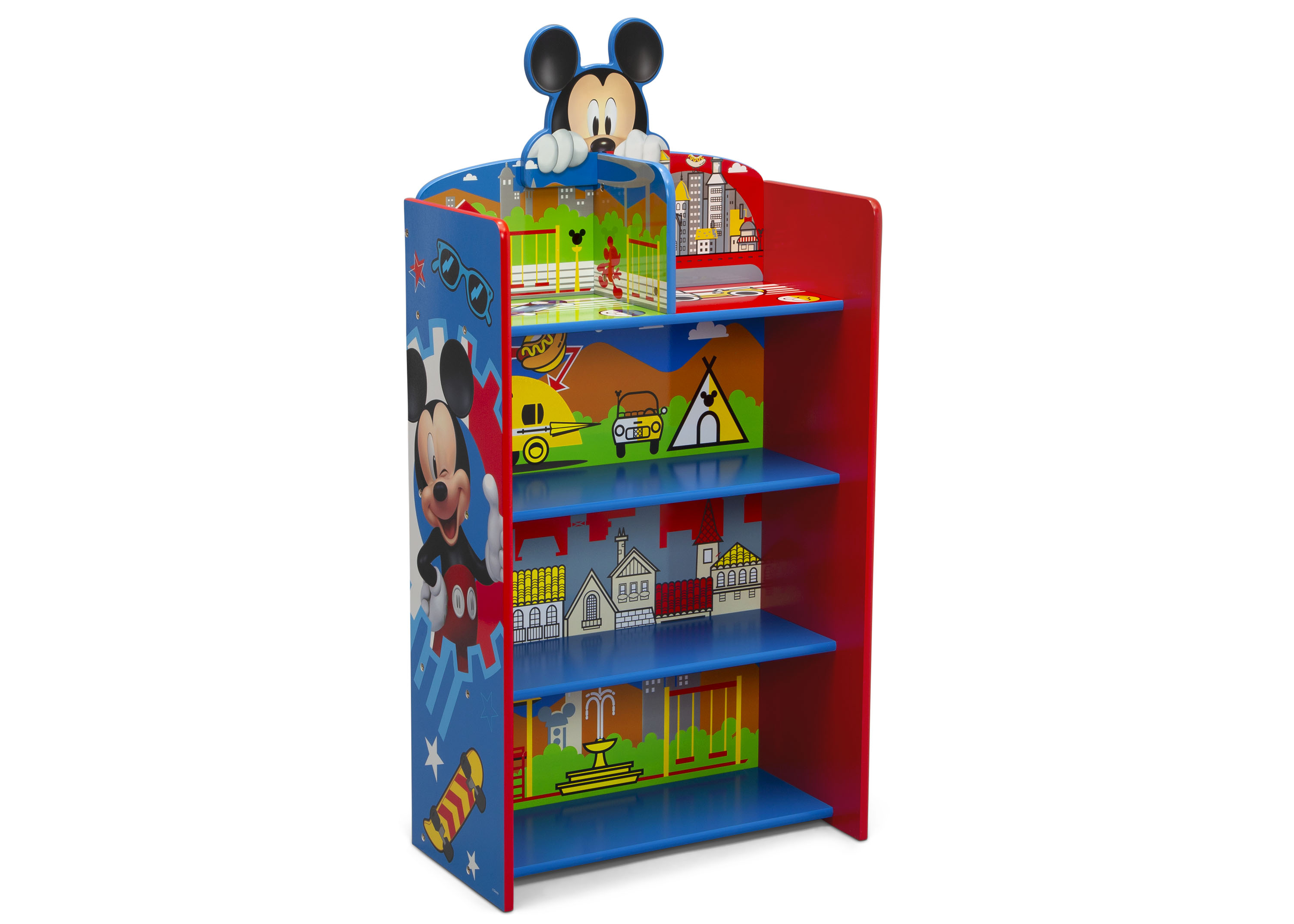 Mickey Mouse Wooden Playhouse 4-Shelf Bookcase - Delta Children